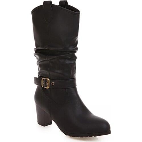 Big Size9 10 11 12 boots women woman winter boots women women shoes botas Ruffled belt buckles show off Martin boots