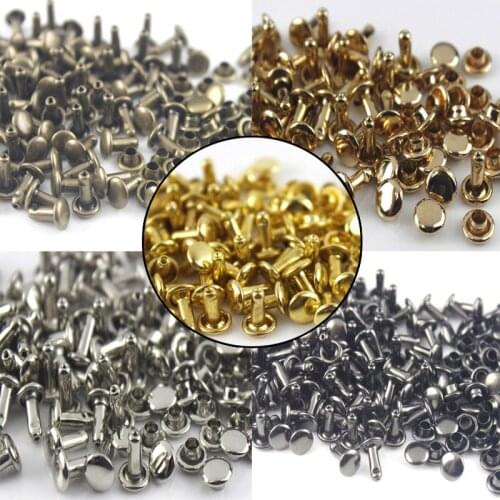 6/8/10/12mm Double Side Width Bracelet Punk Rivet Round Cap Stud For Leather Craft Wallet Belt Bag Shoe Pet Collar Accessories