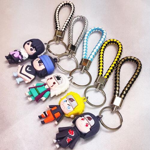 Naruto Keychain Cartoon Anime Character Cute Style Boy Girl School Bag Key Chain Keychain Accessories Birthday Gift
