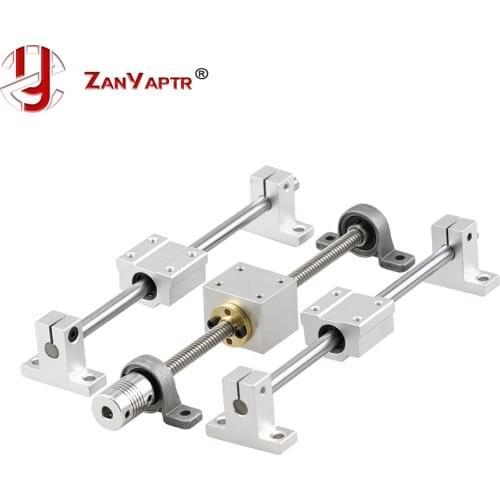 3D printer Guide rail parts -T8 Lead Screw 200mm 300mm 400mm 500mm +Optical axis +KP08 bearing bracket +housing mounting bracket
