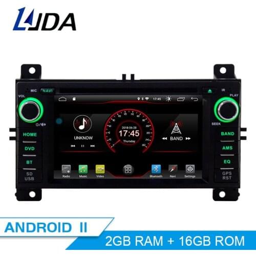 LJDA Android 10 Car DVD Player For JEEP Grand Cherokee 2011 2012 2013 1 Din Car Radio Multimedia GPS Navigation Stereo Audio SD