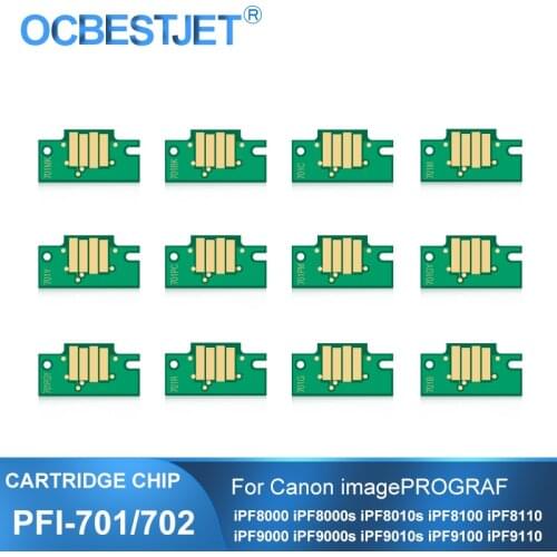 PFI-701 PFI-702 Permanent Cartridge Chip For Canon iPF8000 iPF8000s iPF8100 iPF8110 iPF9000 iPF9000s iPF9100 iPF9110 Printer