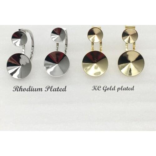 Double Rivoli Earrings Findings 1122 Austrian Crystal Copper Settings Back For Jewelry DIY Making