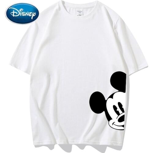 Disney T-Shirt Fashion Mickey Mouse Cartoon Print O-Neck Casual Chic Couples Unisex Women Short Sleeve Tee Tops 10 Colors