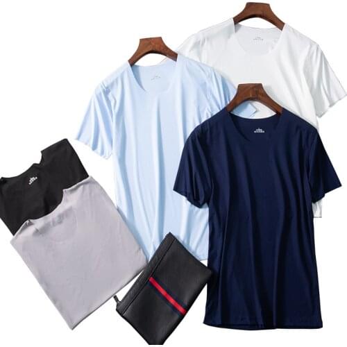 Men Ice Silk Sleepwear O-Neck Solid Satin Casual Sleep Tops Summer Male Nightshirt Oversize 3XL 4XL Nightwear Loose Home Shirt