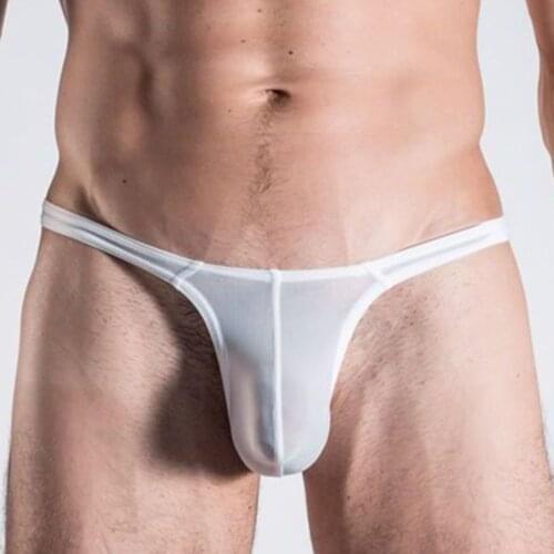 Mens Bikini G-strings Lingerie Underwear Smooth Briefs Tangas Thongs Underpants Penis Pouch G-string Men T-back Panties A50