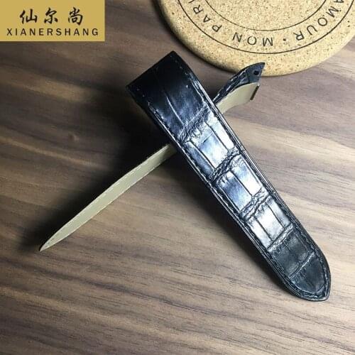 Luxury Crocodile Skin Watchbands Custom SANTOS DE Strap Handmade Alligator Watch Band 18MM 20MM 21MM 23MM Genuine Leather Belt