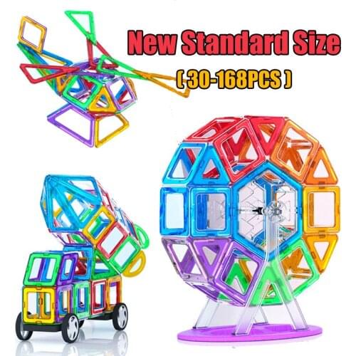 New Standard Size Magnetic Constructor Magnet Designer Set Magnetic Building Blocks Educational Toys for Children