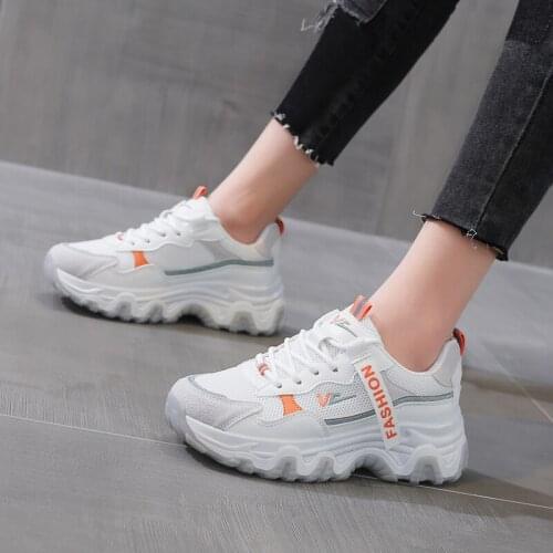 Spring Korean Student Shoes Daily Casual Sports Mesh Light Thick Bottom Net Red Super Hot Womens Shoes Womens Vulcanize Shoes