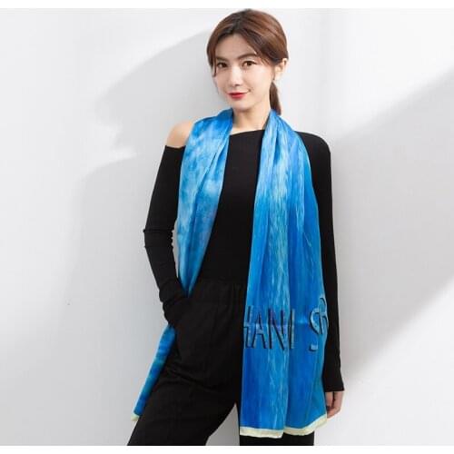 ★Shanghai story official flagship store counters with stylish 100% mulberry silk silk scarves female joker color