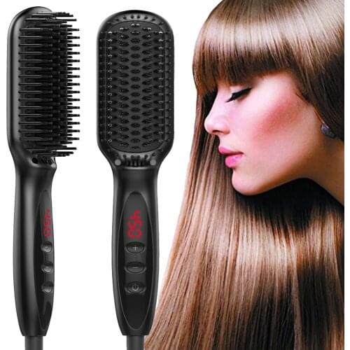 Hot Comb Hair Straighteners Brush Women Hair Styler Curling Iron Electric Hot Comb Straightener Fast Heating Curler Hair Tools