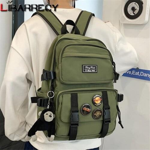 Fashion Cute Pendant Design Ladies Laptop Backpack High Quality Nylon Ladies Student School Bag Panelled Designer Women Backpack