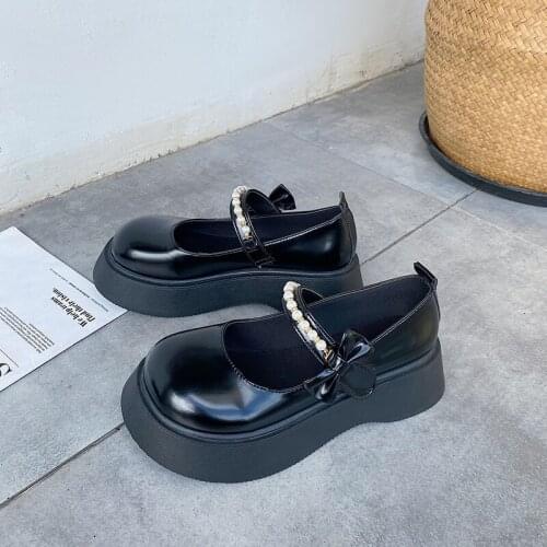 Jk Uniform Japanese Small Leather Shoes Spring And Summer New Wild Round Head Shallow Mouth Sweet Bow Ladies Single Shoes