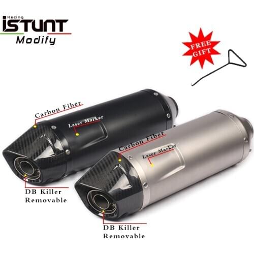 Slip On Inlet 36~51MM Universal Motorcycle Exhaust Modify Motocross Escape Carbon Fiber Muffler DB Killer Removable