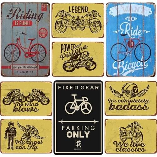 Vintage Bike and Moto Metal Sign Tin Poster Home Decor Retro Metal Plate Bar Pub Club Wall Art Garage Garden Decor Iron Painting