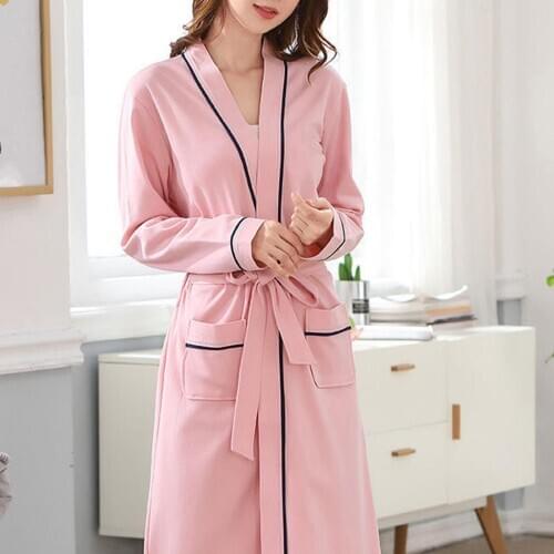 Women Pink Blue Bath Robe Sleepwear 2020 Autumn Winter Solid Plush Couple Bathrobe Thick Warm Female Robe