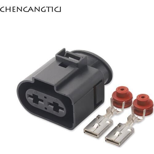 1 Set 2 Pin Way VW Waterproof Socket Automotive Wire Harness Connector Electronic Power Pump 9.5 MM Plug 1J0 971 955 1J0971955