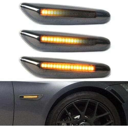 1 Pair Amber LED Dynamic Side Marker Turn Signal Blinker Light Indicator Lamp Error Free for BMW E90 E60 E92 E91 E46 E81 E84