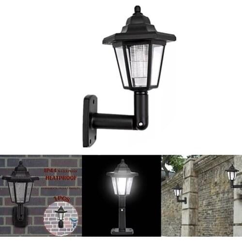 1PC LED Light Path Way Wall Landscape Mount Garden Fence Lamp Garden Suncatchers Solar Power
