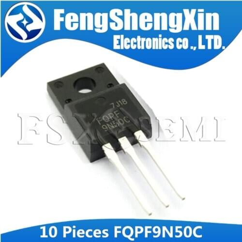 10PCS FQPF9N50C TO-220F 9N50C 9N50 TO220F FQPF9N50 N-Channel MOSFET