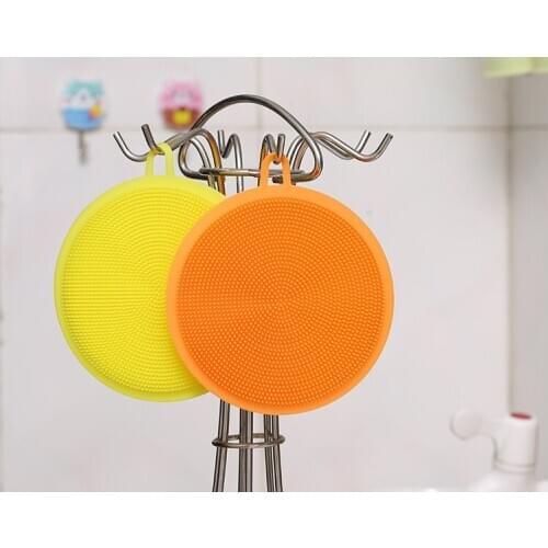 200pcs Silicone Brush Magic Dish Bowl Pot Pan Wash Cleaning Brushes Cooking Tool Cleaner Sponges Scouring Pads