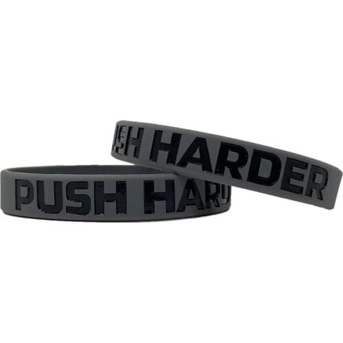 300pcs Motivational PUSH HARDER Silicone Bracelets Rubber Wristbands Free Shipping by DHL