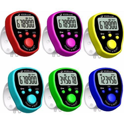 5 Channel Finger Counter LCD Electronic Digital Chanting Counters Tally Counter