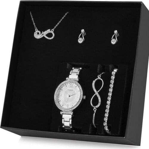 Annem Yazılı Kolye Küpe Bileklik Saat Seti Hediye Set PS0783