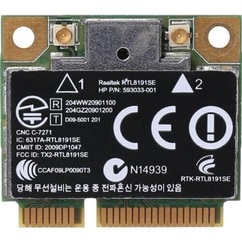 Wireless Wifi Card 802.11 B/G/N Mini 593533-001 593034-001 for HP CQ42 G42 G62 G72 4520S 4720S 4325S CQ56 RT8191SE
