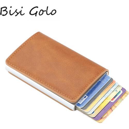 BISI GORO Aluminum Box Credit Card Holder Pop-Up Clutch Card Case for Men and Women New Slim Mini Wallet Security RFID Holder