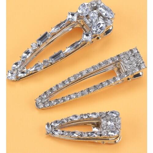 Brand ZA Hair Pins Sets Luxury Clear Crystal Hairpins Women Wedding Bridal Hair Clips Female Party Long Barrettes Girl 2019