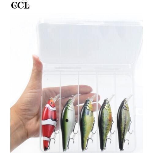 CCLTBA 5PCS/ SET Plastic Box 95MM 12.5G Sinking Jerkbait Handmade Lure Wobbler Bass Fishing For Hard Fishing Lure Tackle