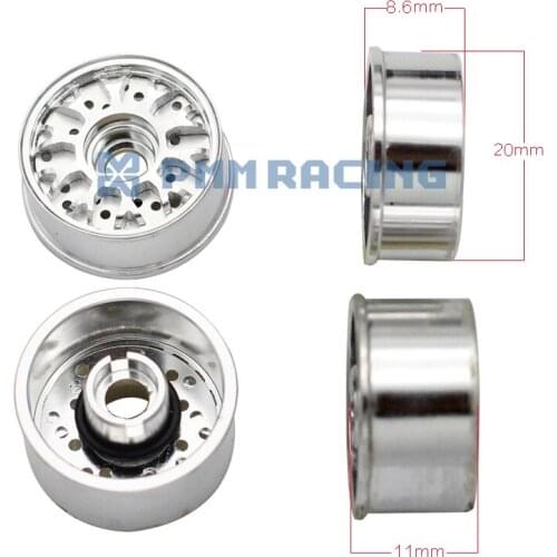 CNC Aluminum Alloy Y Spoke Silver Wheel Set for Kyosho 1/28 MINI-Z Car