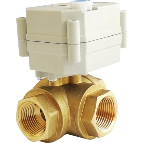 TF20-BH3-A Brass 3/4'' DN20 3 Way T/L Type Horizontal Electric Shut Off Valve TF20-BH3-A AC/DC9V-24V 3 Wires