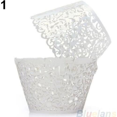 Hot Sale 12pcs/set Hollow Muffin Cupcake Paper Cups Wedding Birthday Baby Shower Filigree Decor for Wrapper Wraps Cupcake Cases