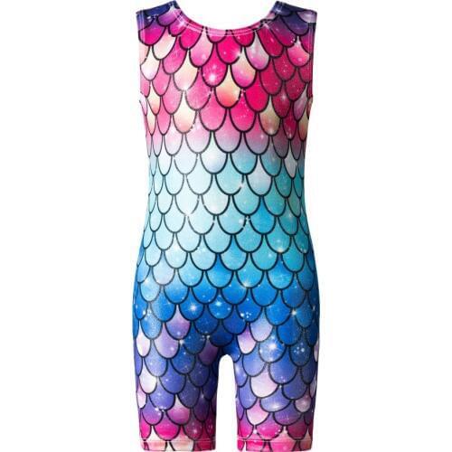Mermaid Gymnastics Leotards Girls Tank Sparkling Dancewear Child Dance Clothing Costumes Professional Gymnastic Leotards