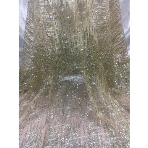 Good looking gold color glued glitter tulle Lace Fabric glued glitter lace fabric JRB-10288 for party dress