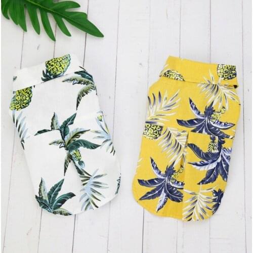 Pet Dog Summer Hawaiian Beach Clothes Vest Thin Shirts Clothes Pet Floral T-Shirt For Small Cat Dog Teddy Poodle Outfits Supply