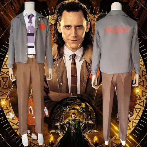 Loki Cosplay Costume Movie Time Variance Authority TVA Uniform God of Evil Mischief Variant Jacket Coat Work Clothes Halloween