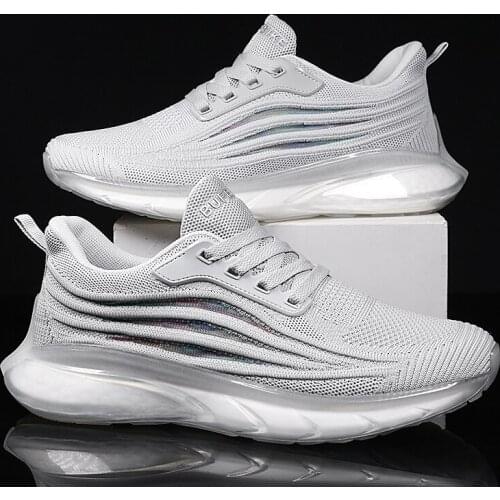 Men Sneakers 2021 Black Mesh Breathable Casual Sport Shoes Khaki Male Lace Up Non-Slip Low Trainers Tenis