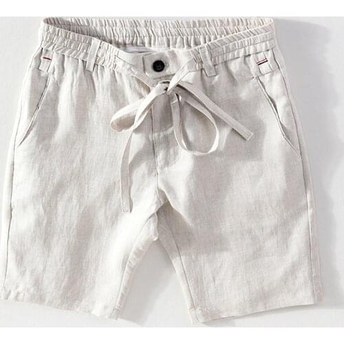 2021 Summer new Suehaiwes brand casual pure linen shorts men fashion comfortable short masculino 30-38 bermuda masculina