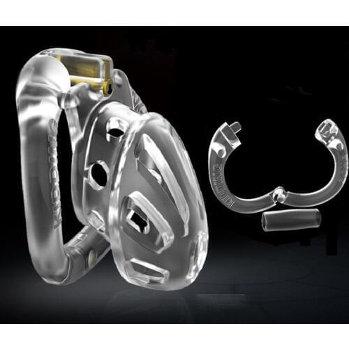 Male small large plastic Open long short Chastity cage Device penis ring lock bondage restraint sex toys for man