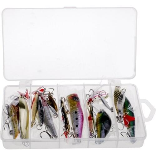 Fishing Lures Kit Mixed Hard Lures Spoon Baits and Accessories