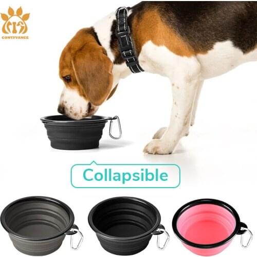 Dog Bowl 350ml Portable Collapsible Safety Silicone Pet Bowl Outdoor Travel Camping Dog Accessories Available in Multiple Colors
