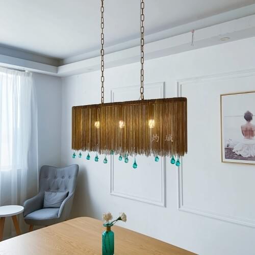 Retro restaurant chain water drop word chandelier creative personality bar homestay light luxury romantic chandelier