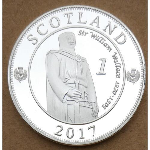 Silver Plated William Wallace 2017 Scottish Crest Commemorative Coin Badge Medal Souvenir Party Arts Gifts Souvenir