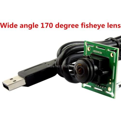 Wide angle 170 degree fisheye MJPEG 60fps 640 x 480 video usb computer camera module for Windows
