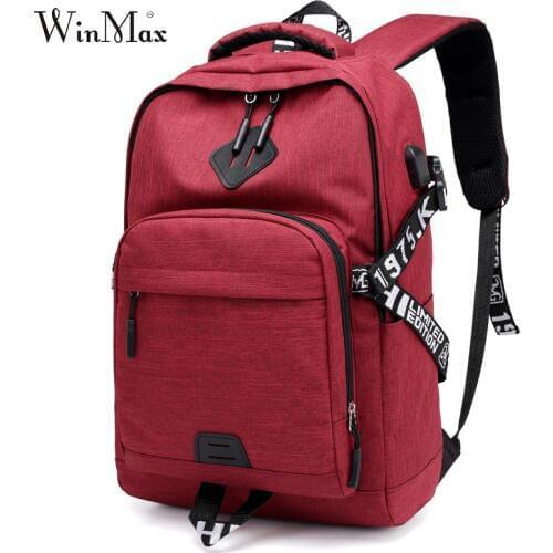 USB School Bag for boys girls Backpack Casual Rucksack Daypack Oxford Travel Fashion Laptop Backpacks Man Mochila Unisex Design
