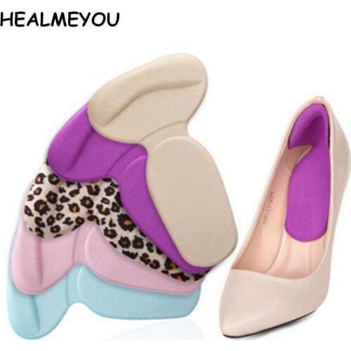 1Pair 2 in 1 Women Silicone Useful T-Shape Thread Thicker Rear Foot Wear Stickers High Heels Soft Mat