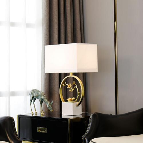 Modern minimalist enamel bedroom decoration table lamp American retro creative home living room study villa bedside lamp